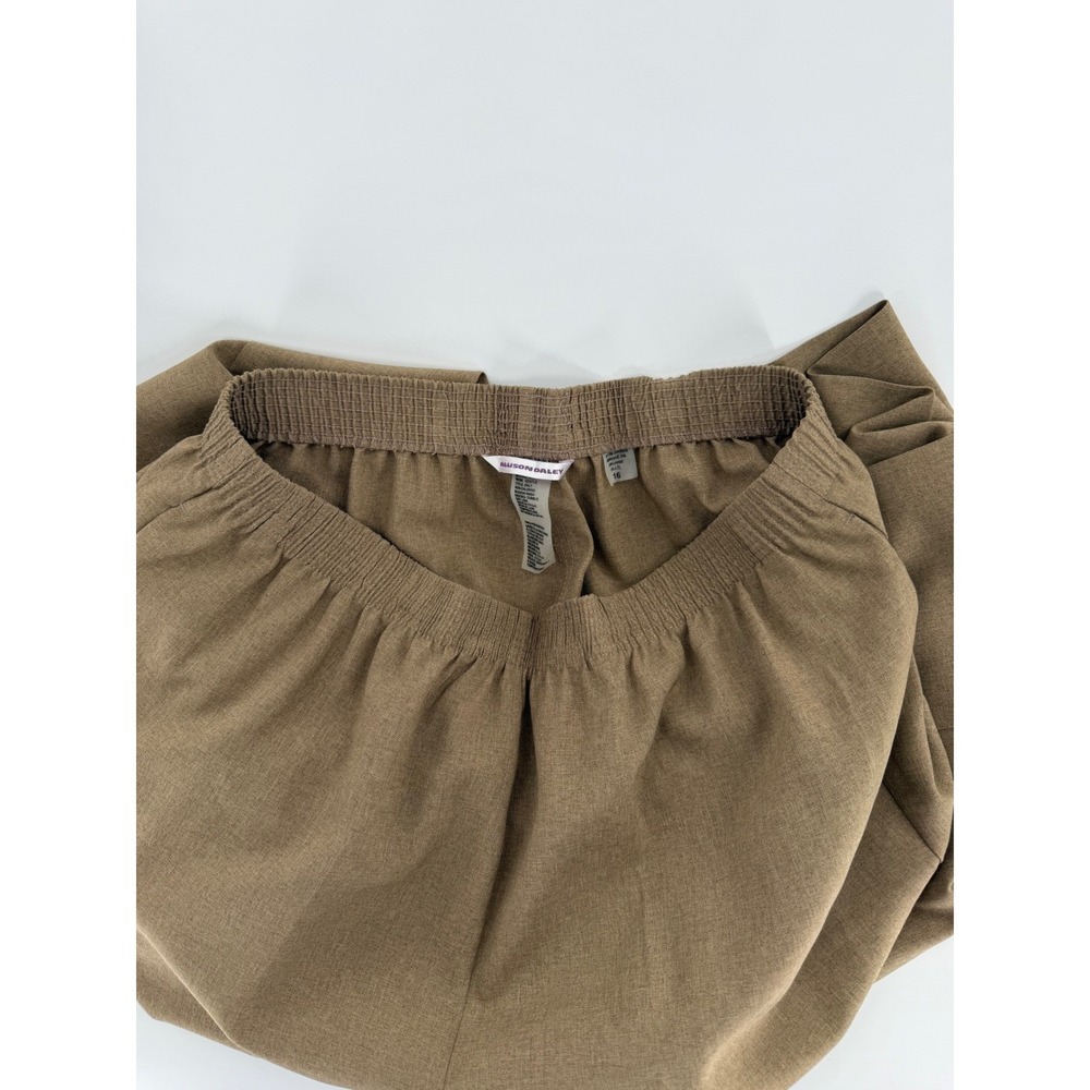 Alison Daley Womens Elastic Waist Straight Leg Pants Tan Brown Size 16 - Picture 7 of 9